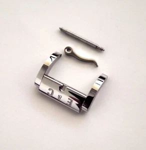 EBERHARD fibbia ORIGINALE steel buckle 19mm TIPO F4 boucle hebilla Dornschließe - Foto 1 di 4