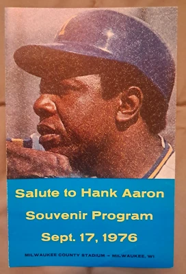 1976 MILWAUKEE Brewers HANK AARON Salute To Hank Aaron 9/17/76 AARON RETIRES - Image 1 of 4