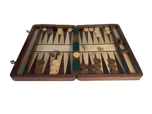 Backgammon de madera de 15" con campo de juego blanco - Imagen 1 de 6