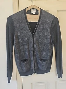 Jos. A Bank 1905 Gray Wool Blend Button Front Cardigan with Elbow Patches Sz XL - Picture 1 of 14