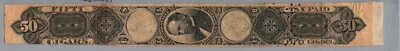 U.S Tax Paid Cigar stamp strip 1869 TC59b 50 black sherman blue oval cds 1872 - Image 1 of 2