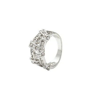 Ashlynn Avenue - Anillo tejido enchapado en oro blanco de 18 quilates Aurora 0,42 quilates - talla 7 Foto 1 de 4