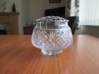 Retro West Country Crystal Posy Rose Vase Complete With Metal Flower Arranger