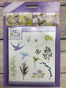 SUGAR LOAF See-d's Birds Leaves Plants flowers rubber stamp - Picture 1 of 2