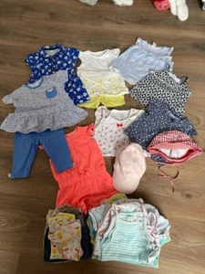 Babykleidung Paket Konvolut 25 Teile Mädchen 62/68 Sommer Body Kleid Hose Shirts - Bild 1 von 18