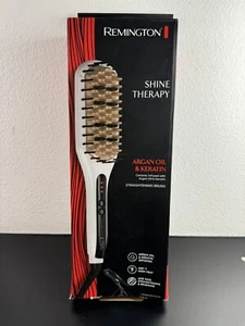 REMINGTON SHINE THERAPY HAIR STRAIGHTENER BRUSH CERAMIC HEAT SETTINGS - WHITE - Picture 1 of 6