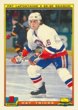 1990-91 Bowman Tiffany HAT TRICKS #9 PAT LaFONTAINE - New York Islanders