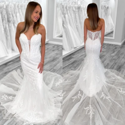Mermaid Wedding Dresses  Deep V Neck Sexy B each Spring Summer 2025 Bridal Gowns - Image 1 of 4