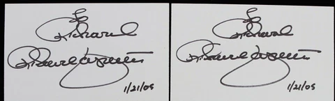 2005 Lot of 2 Richard Carpenter of The Carpenters, Signed Index Cards Cover