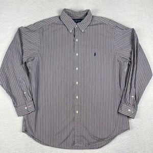 Camisa De Colección Ralph Lauren Para Hombres 17 34/35 Calce Clásico Rayas Abotonada Multicolor - Imagen 1 de 15