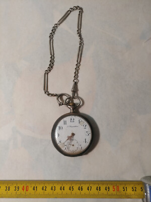 Orologio Cipolla Da Tasca Taschino Quarzo Con Catena Colore Bronze Vintage Lac - Foto 7