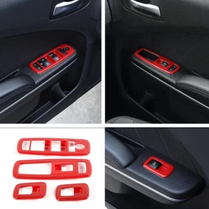 4P Car Window Lift Trim Switch Panel Trim For Chrysler 300 11-23 Accessories Red - Picture 1 of 9