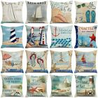 Nautical Style Cushion Cover Starfish Beach Chair Sailing  Printed Pillow Case