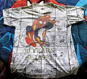 Vintage RARE Vintage Spider-Man front/back graphics 30 years T shirt Large - Picture 1 of 9