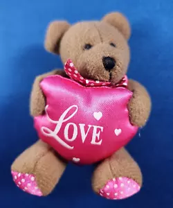 AVON Peluche Orsacchiotto Marrone Ragazzo Rosa Cuore Calamita AMORE NUOVO - Foto 1 di 3