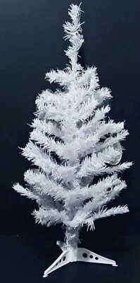 Small Christmas Tree White Artificial 2 Ft Table Top Natural Style Pine Tree New - Image 1 of 3
