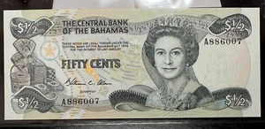 Billete de 50 centavos de las Bahamas 1984 nítido sin circular - Imagen 1 de 2