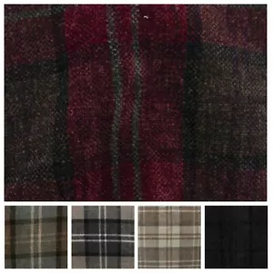 Schwerer karierter Chenille Karo Tartan dicker starker Polsterstoff - Bild 1 von 33