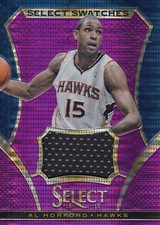 2013-14 Select Swatches Prizms Purple Hawks Basketball Card #8 Al Horford JSY/99