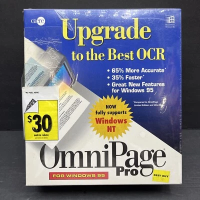 Vintage OmniPage Pro 7.0 Windows Upgrade OCR Scanner Software 95 Floppy Disc - Image 1 of 3