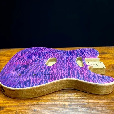Warmtone CG Tele Guitar Body “Purple Waves” Quilt Maple/Limba - Image 1 of 4