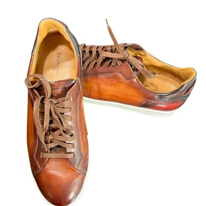Magnanni Men's Amadeo Burnished Leather Low-Top Sneakers US 11 - Picture 1 of 7