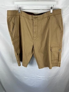 Iron Flex Cargo Shorts Mens 40 Khaki Cotton Stretch 10” Inseam - Picture 1 of 9