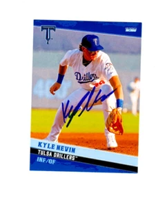 Carta da baseball autografa firmata Kyle Nevin 2025 Tulsa Drillers Dodgers - Foto 1 di 2