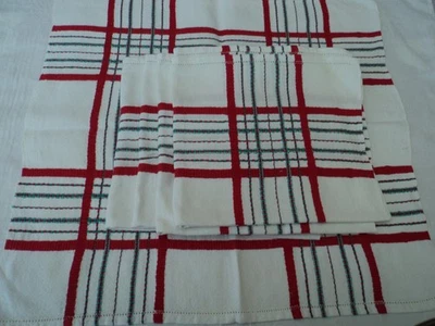 5 Anciennes serviettes de Tables en Coton Métis - 48 x 46cm. - Photo 1/3