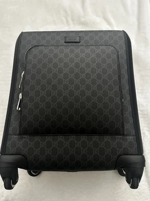 Auténtico Equipaje Gucci Negro GG Monograma Lona Supreme Rolling Trolley - NUEVO Foto 1 de 4