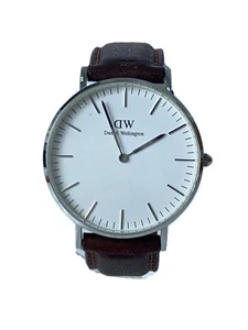 Daniel Wellington DW00100112 Quartz Analog Leather Watch White Brown Junk JAPAN - Picture 1 of 5