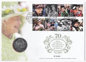 2022 £5 GB Queen Elizabeth Platinum Jubilee Coin Cover No. 1281 postfrisch - Bild 1 von 1