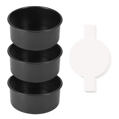 6 Zoll Kuchenform - 3 Stück Runde Kuchenformen mit 100 Stück Pergament, Antihaft 1923 - Bild 1 von 4