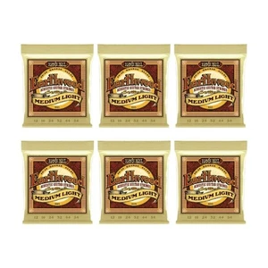 2003 ERNIE BALL 80/20 EARTHWOOD MED LIGHT 12-54 ACOUSTIC GUITAR STRINGS 6 SETS - Picture 1 of 8
