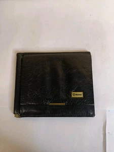 Vintage Men's Mano Black Leather Wallet, with Gold accents and Note clip - Picture 1 of 4