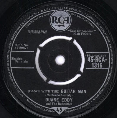 Duane Eddy Dance With the Guitar Man 7" vinyl UK Rca 1962 four prong label - Image 1 of 2