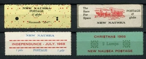 Nuevo correo local Nau$ea 1968 • Juego de 4 viñetas • MLH OG VF (US-0190) Náuseas - Imagen 1 de 2