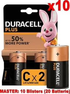 (10 Confezioni) Duracell Plus Batterie 2pz Mezza Torcia LR14 MN1400 C - Foto 1 di 1