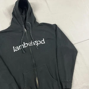 Lamb Of God Hoodie schwarz mit Reißverschluss Tultex Gr. M - Bild 1 von 11