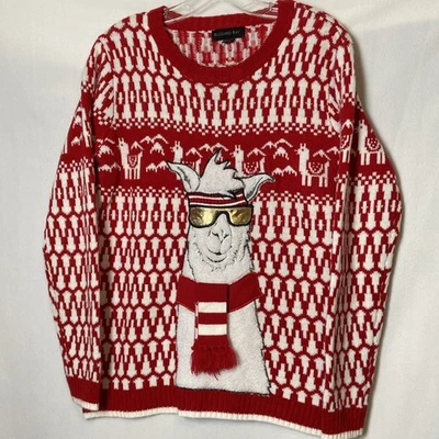 Suéter Blizzard Bay Llama Feo Navidad Niños XL (18/20) Rojo Novedad Pistas de Esquí Foto 1 de 4