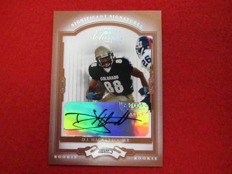 2004 Donruss Classics DJ Hackett  football autograph rookie card   # 164 - Image 1 of 1