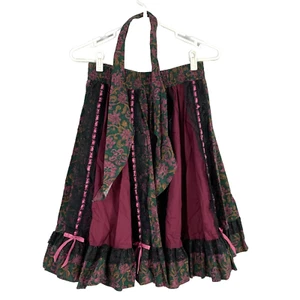 Falda Círculo Gótico Lírico Baile Encaje Rojo Moda Cuadrada De Colección Mediana - Imagen 1 de 4