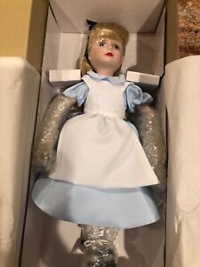 NEW Vintage The Disney Collection Alice in Wonderland 13" Porcelain Doll in Box 