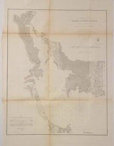 1861 Coast Survey Map Preliminary Chart of North Landing River, Virginia NC - Picture 1 of 11