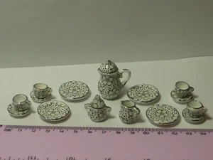 1:12 Scale Ceramic 15 Piece Doll House Miniature Tea Set P2 - Picture 1 of 2