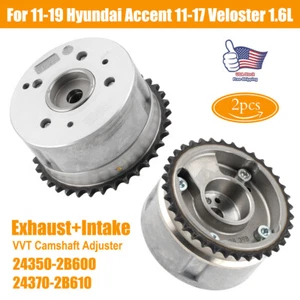 2PCS Intake&Exhaust Camshaft VVT Gear For 2011-19 Hyundai Veloster Kia Soul 1.6L - Picture 1 of 10
