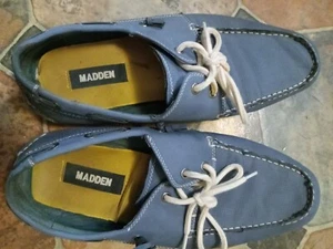 Madden Gameron Boat Deck Shoes size 10 Blue Leather Lace Up Casual - Picture 1 of 6