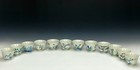 Rare Set of 12 Chinese Qing Kangxi MK Doucai Huashen Floral Porcelain Wine Cup