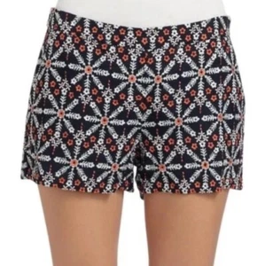 JOIE Jacobella Embroidered Shorts Black Orange White Size 6 NWT - Picture 1 of 3