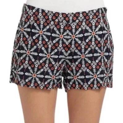 JOIE Jacobella Embroidered Shorts Black Orange White Size 6 NWT - Image 1 of 3